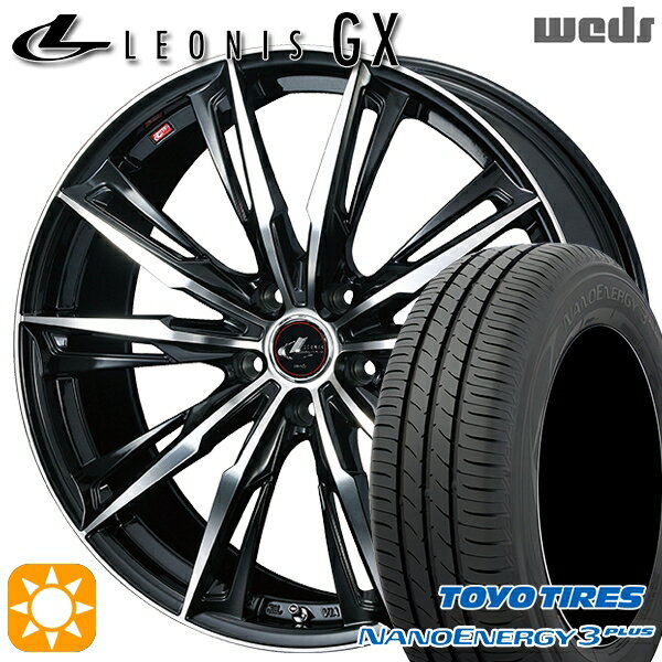【取付対象】215/45R17 87W トーヨー ナノエナジー3プラス Weds レオニス GX PBMC (パールブラック/ミラーカット) 17インチ 7.0J 5H114.3 サマータイヤホイールセット