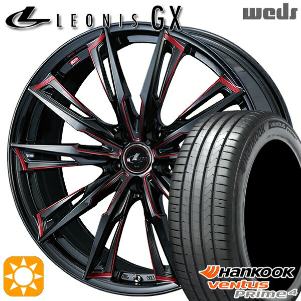 【取付対象】215/50R17 95W XL ハンコック veNtus PRime4 K135 Weds レオニス GX BK/SC[RED] (ブラック/SCマシニング[レッド]) 17インチ 7.0J 5H114.3 サマータイヤホイールセット