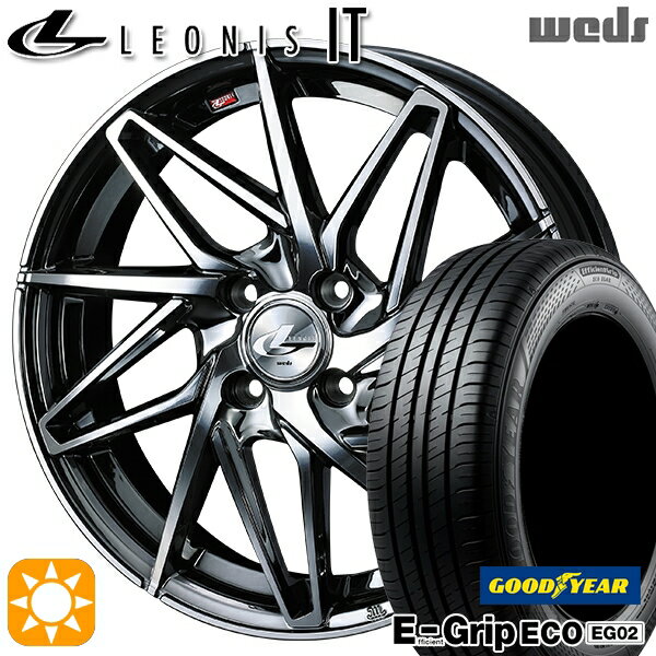 【取付対象】165/50R16 75V グッドイヤー エフィシェントグリップ EG02 Weds レオニス IT BMCMC (ブラックメタルコート/ミラーカット) 16インチ 5.0J 4H100 サマータイヤホイールセット