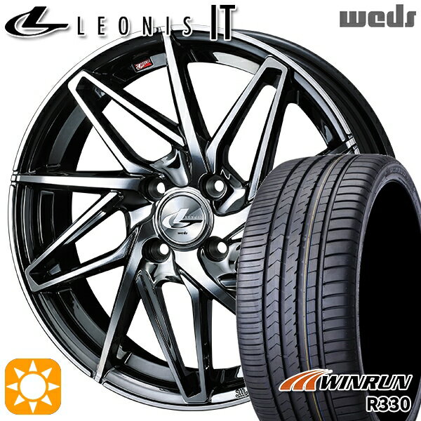 【取付対象】195/40R17 81W XL ウィンラン R330 Weds レオニス IT BMCMC (ブラックメタルコート/ミラーカット) 17インチ 6.5J 4H100 サマータイヤホイールセット