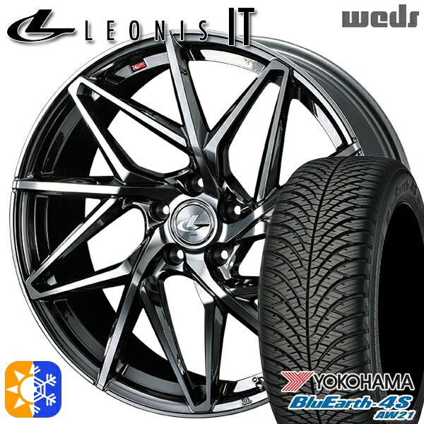 アイシス ノア 215/45R17 91W XL ヨコハマ ブルーアース 4S AW21 Weds レオニス IT BMCMC (ブラックメタルコート/ミラーカット) 17インチ 7.0J 5H114.3 オールシーズンタイヤホイールセット
