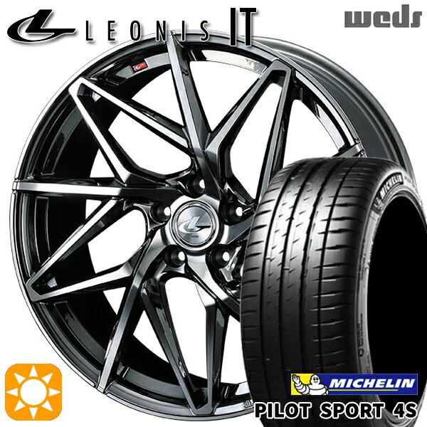 【取付対象】215/35R18 (84Y) XL ミシュラン パイロットスポーツ 4S Weds レオニス IT BMCMC (ブラックメタルコート/ミラーカット) 18インチ 7.0J 5H114.3 サマータイヤホイールセット