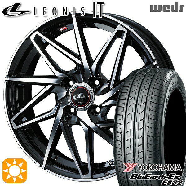 【取付対象】165/50R15 73V ヨコハマ ブルーアース ES32 Weds レオニス IT PBMC (パールブラック/ミラーカット) 15インチ 4.5J 4H100 サマータイヤホイールセット