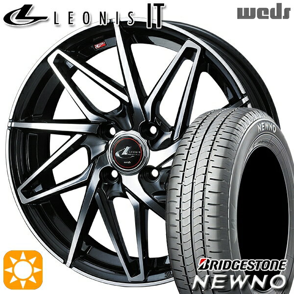 【取付対象】165/50R15 73V ブリヂストン ニューノ Weds レオニス IT PBMC (パールブラック/ミラーカット) 15インチ 4.5J 4H100 サマータイヤホイールセット