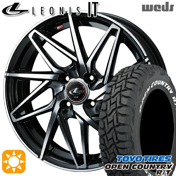 【取付対象】ライズ ロッキー 215/65R16 109/107Q トーヨー オープンカントリー R/T Weds レオニス IT PBMC (パールブラック/ミラーカット) 16インチ 6.0J 4H100 サマータイヤホイールセット
