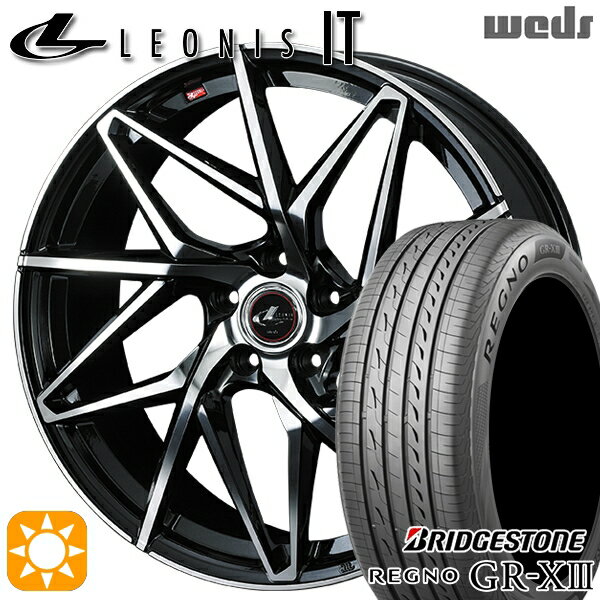 【取付対象】リーフ レヴォーグ 215/50R17 95V XL ブリヂストン レグノ GR-X3 Weds レオニス IT PBMC (パールブラック/ミラーカット) 17インチ 7.0J 5H114.3 サマータイヤホイールセット