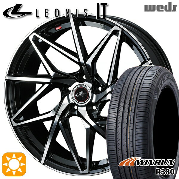 【取付対象】エスティマ ヤリスクロス 215/60R16 95H ウィンラン R380 Weds レオニス IT PBMC (パールブラック/ミラーカット) 16インチ 6.5J 5H114.3 サマータイヤホイールセット