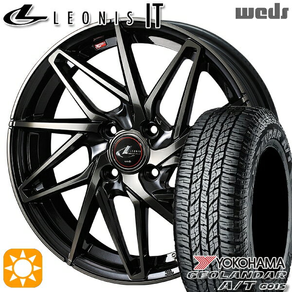 【取付対象】ライズ ロッキー 215/60R16 95H ヨコハマ ジオランダーA/T G015 Weds レオニス IT PBMC/TI (パールブラック ミラーカット/チタントップ) 16インチ 6.0J 4H100 サマータイヤホイールセット