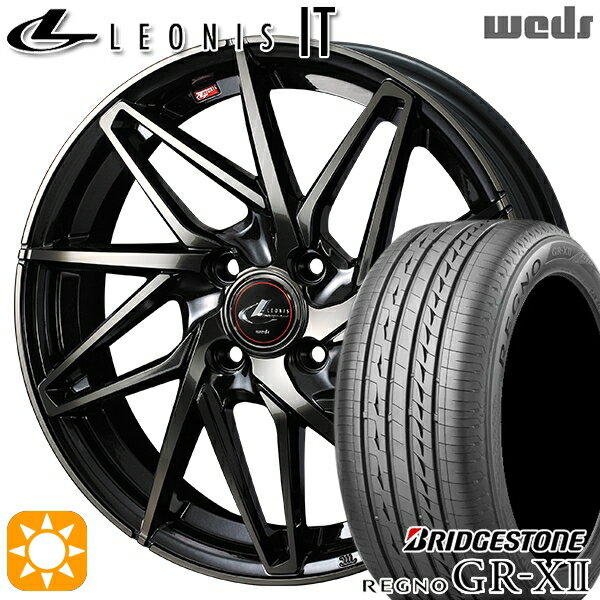 【取付対象】175/65R14 82H ブリヂストン レグノ GRX2 Weds レオニス IT PBMC/TI (パールブラック ミラーカット/チタントップ) 14インチ 5.5J 4H100 サマータイヤホイールセット