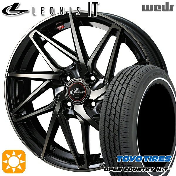 【取付対象】155/65R14 75H トーヨー オープンカントリー H/T2 WR Weds レオニス IT PBMC/TI (パールブラック ミラーカット/チタントップ) 14インチ 4.5J 4H100 サマータイヤホイールセット