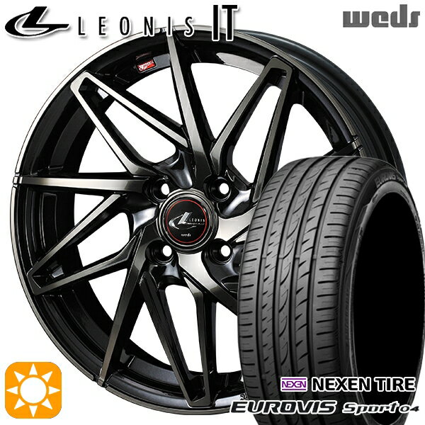 【取付対象】165/60R14 75H ロードストーン ユーロビズ Sport 04 Weds レオニス IT PBMC/TI (パールブラック ミラーカット/チタントップ) 14インチ 4.5J 4H100 サマータイヤホイールセット