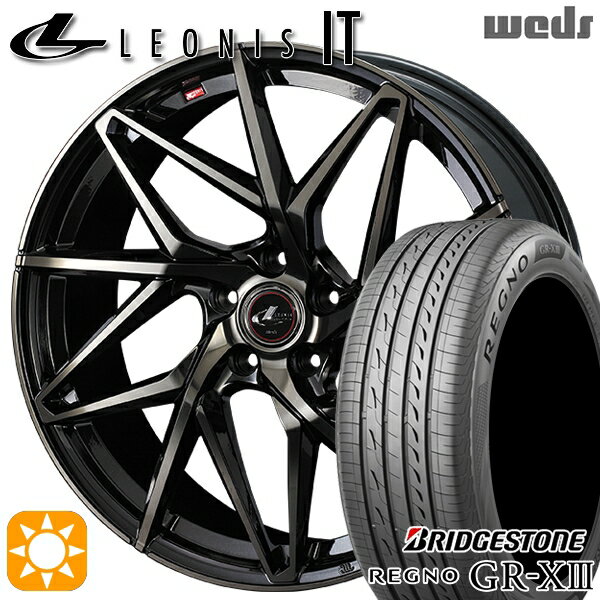 【取付対象】マークX スカイライン 225/45R18 95W XL ブリヂストン レグノ GR-X3 Weds レオニス IT PBMC/TI (パールブラック ミラーカット/チタントップ) 18インチ 8.0J 5H114.3 サマータイヤホイールセット