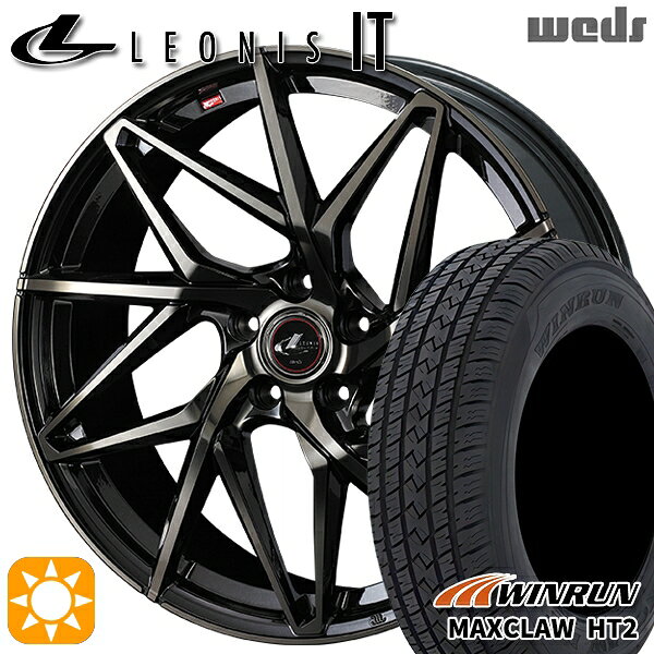 【取付対象】225/65R17 102H ウィンラン マックスクロウ HT2 Weds レオニス IT PBMC/TI (パールブラック ミラーカット/チタントップ) 17インチ 7.0J 5H114.3 サマータイヤホイールセット