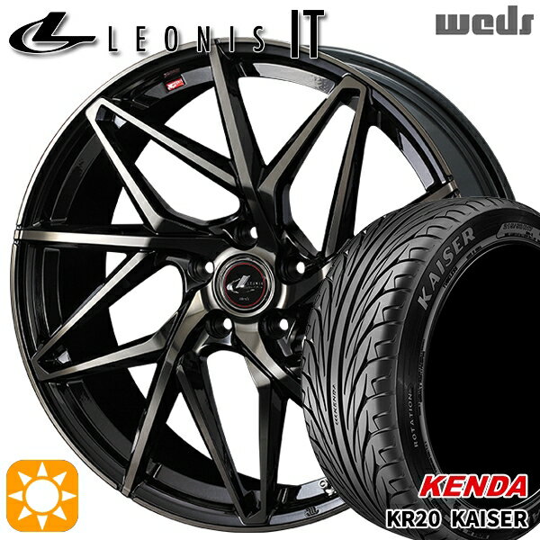 【取付対象】プリウス カローラツーリング 215/45R17 91H ケンダ カイザー KR20 Weds レオニス IT PBMC/TI (パールブラック ミラーカット/チタントップ) 17インチ 7.0J 5H100 サマータイヤホイールセット