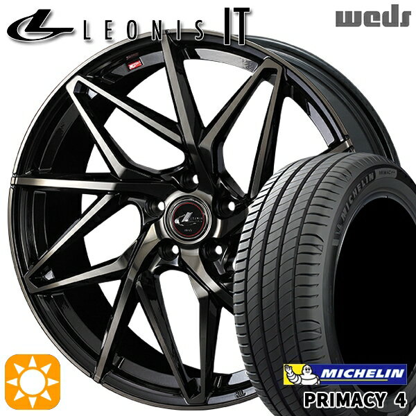 【取付対象】205/60R16 96W XL ミシュラン プライマシー4 Weds レオニス IT PBMC/TI (パールブラック ミラーカット/チタントップ) 16インチ 6.5J 5H114.3 サマータイヤホイールセット