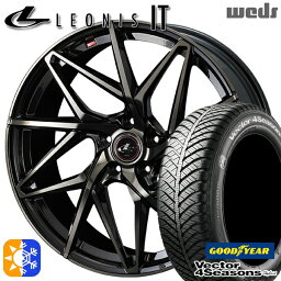 195/65R15 91H グッドイヤー ベクター フォーシーズンズ Weds ウェッズ レオニス IT 15インチ 6.0J 5H114.3 PBMC/TI(パールブラック ミラーカット/チタントップ) オールシーズンタイヤホイールセット