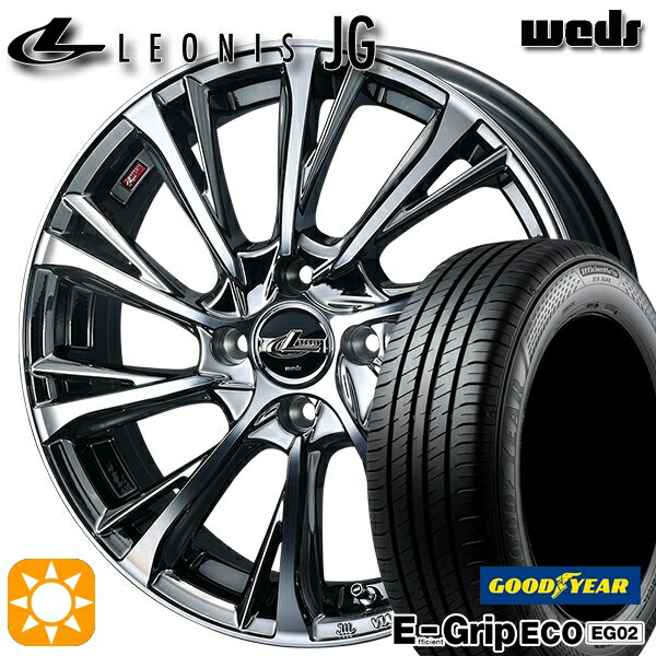 【取付対象】N-BOX 165/50R16 75V グッドイヤー エフィシェントグリップ EG02 Weds ウェッズ レオニス JG BMCMC 16インチ 5.0J 4H100 サマータイヤホイールセット