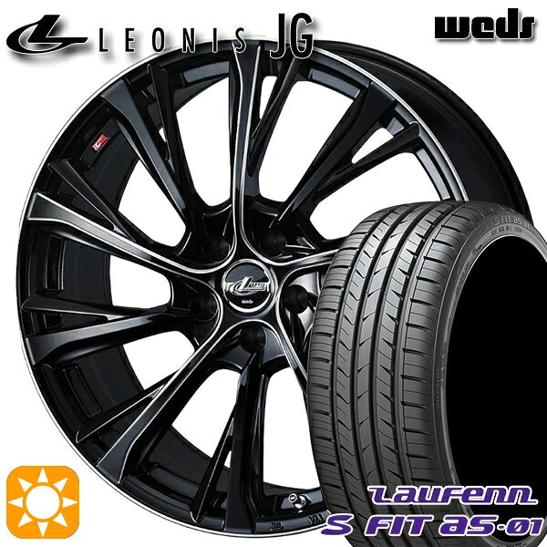 【取付対象】カムリ ヴェゼル 215/55R17 94W ラウフェン S FIT aS-01 LH02 Weds ウェッズ レオニス JG BK/SC 17インチ 7.0J 5H114.3 サマータイヤホイールセット