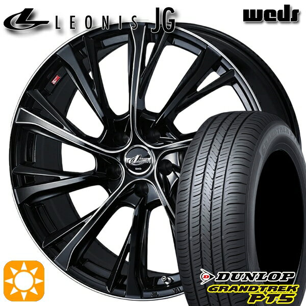 【取付対象】RAV4 CR-V 235/55R19 101V ダンロップ グラントレック PT5 Weds ウェッズ レオニス JG BK/SC 19インチ 8.0J 5H114.3 サマータイヤホイールセット