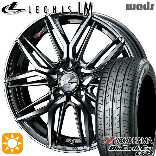 【取付対象】エブリィワゴン 165/60R14 75T ヨコハマ ブルーアース ES32 Weds レオニス LM BMCMC (ブラックメタルコート/ミラーカット) 14インチ 4.5J 4H100 サマータイヤホイールセット