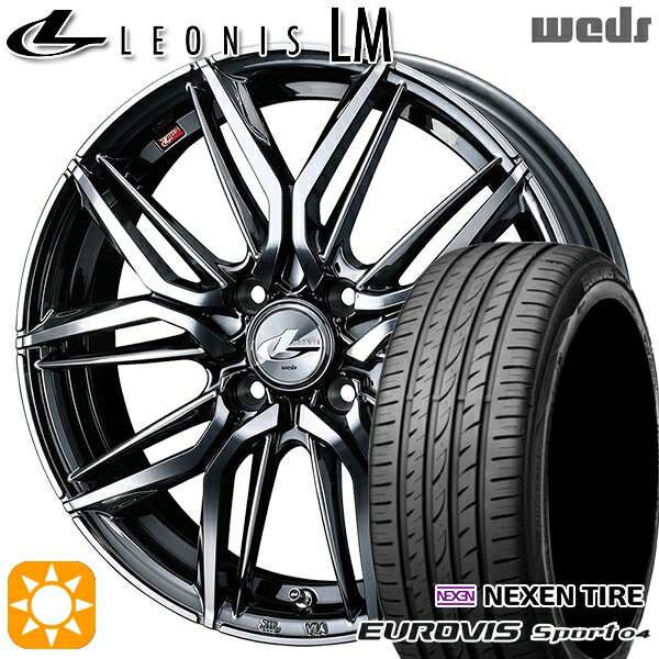 【取付対象】165/60R14 75H ロードストーン ユーロビズ Sport 04 Weds レオニス LM BMCMC (ブラックメタルコート/ミラーカット) 14インチ 4.5J 4H100 サマータイヤホイールセット