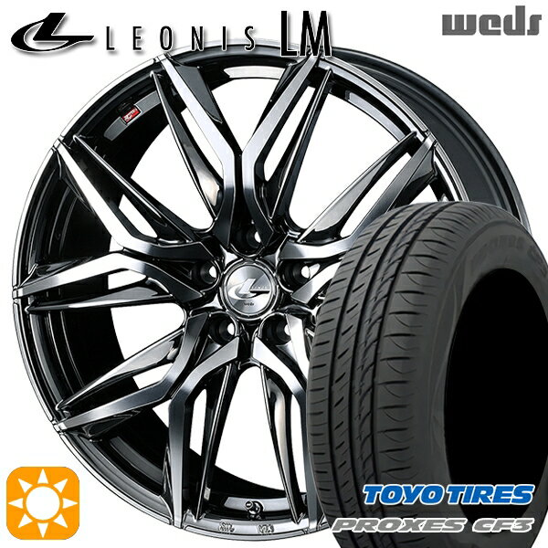 【取付対象】50プリウス インプレッサ 215/45R17 91W XL トーヨー プロクセス CF3 Weds レオニス LM BMCMC (ブラックメタルコート/ミラーカット) 17インチ 7.0J 5H100 サマータイヤホイールセット