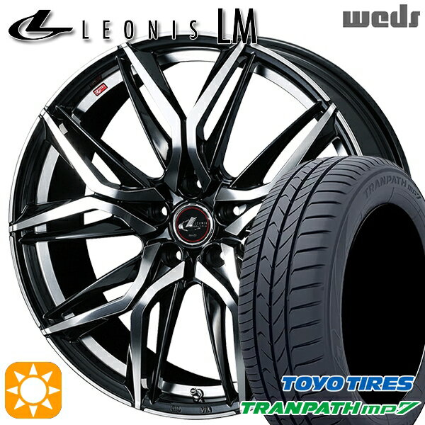 【取付対象】215/60R16 95H トーヨー トランパス mp7 Weds レオニス LM PBMC (パールブラック/ミラーカット) 16インチ 6.5J 5H114.3 サマータイヤホイールセット