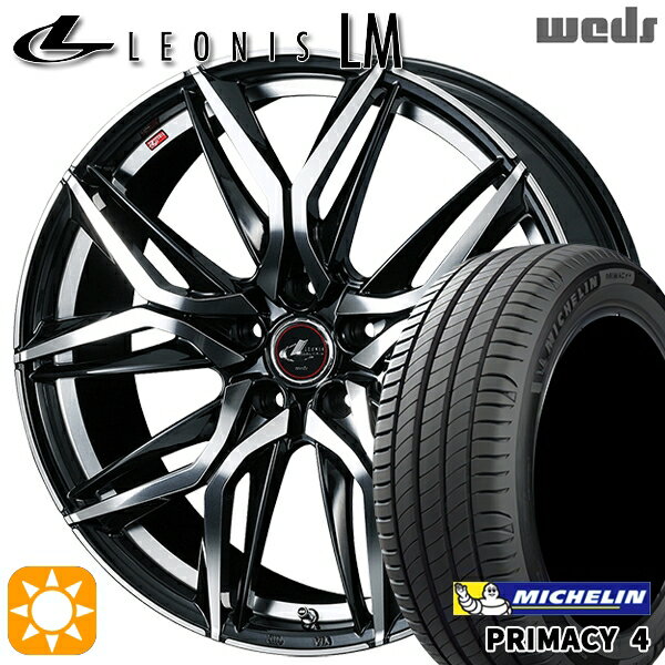 【取付対象】リーフ ノア 205/55R16 91W ミシュラン プライマシー4 Weds レオニス LM PBMC (パールブラック/ミラーカット) 16インチ 6.5J 5H114.3 サマータイヤホイールセット