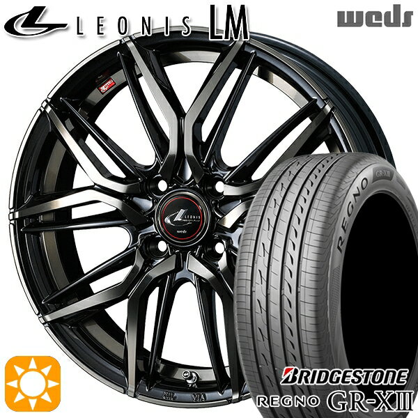 【取付対象】アクア ヤリス 195/50R16 84V ブリヂストン レグノ GR-X3 Weds レオニス LM PBMC/TI (パールブラック ミラーカット/チタントップ) 16インチ 6.0J 4H100 サマータイヤホイールセット