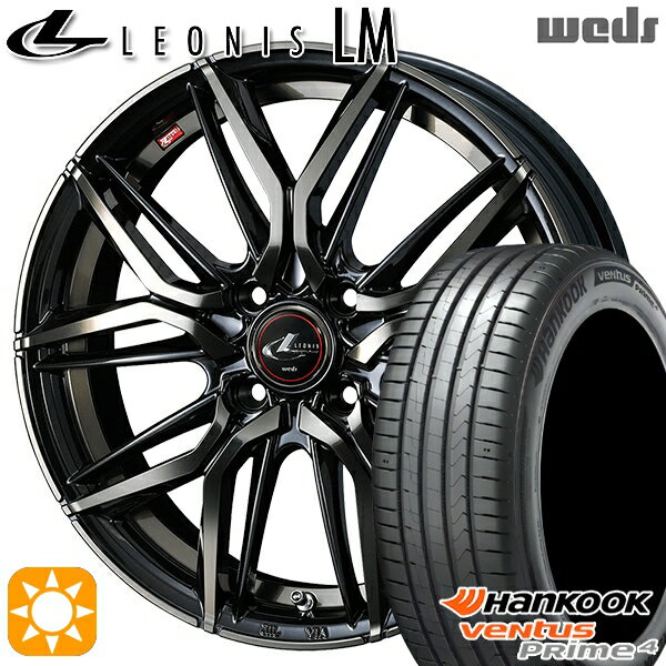 【取付対象】195/65R16 92V ハンコック veNtus PRime4 K135 Weds レオニス LM PBMC/TI (パールブラック ミラーカット/チタントップ) 16インチ 6.0J 4H100 サマータイヤホイールセット