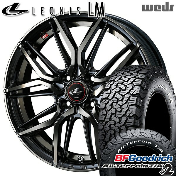 最大2,000円OFFクーポン★LT215/70R16 100/97R RWL BFグッドリッチ オールテレーン T/A KO2 Weds レオニス LM PBMC/TI (パールブラック ミラーカット/チタントップ) 16インチ 6.0J 4H100 サマータイヤホイールセット