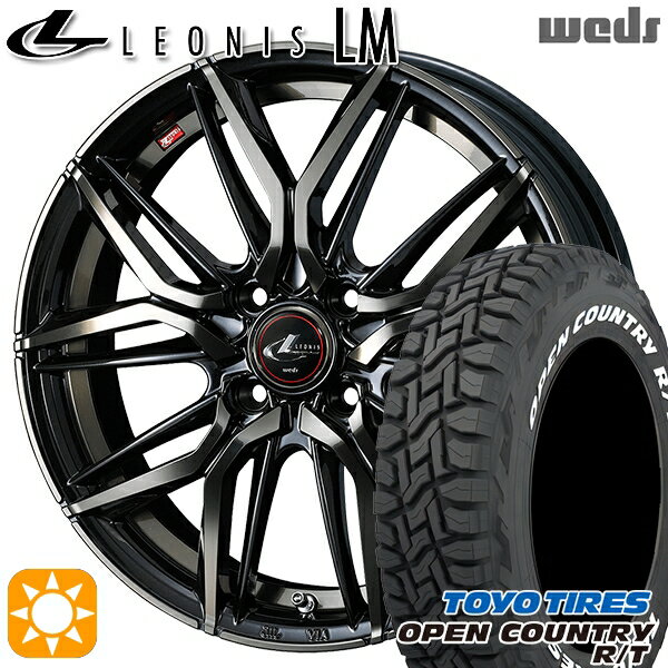 【取付対象】ライズ ロッキー 215/65R16 109/107Q トーヨー オープンカントリー R/T Weds レオニス LM PBMC/TI (パールブラック ミラーカット/チタントップ) 16インチ 6.0J 4H100 サマータイヤホイールセット