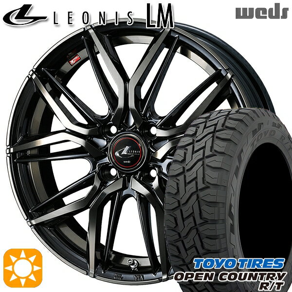 【取付対象】ライズ ロッキー 215/70R16 100Q トーヨー オープンカントリー R/T Weds レオニス LM PBMC/TI (パールブラック ミラーカット/チタントップ) 16インチ 6.0J 4H100 サマータイヤホイールセット