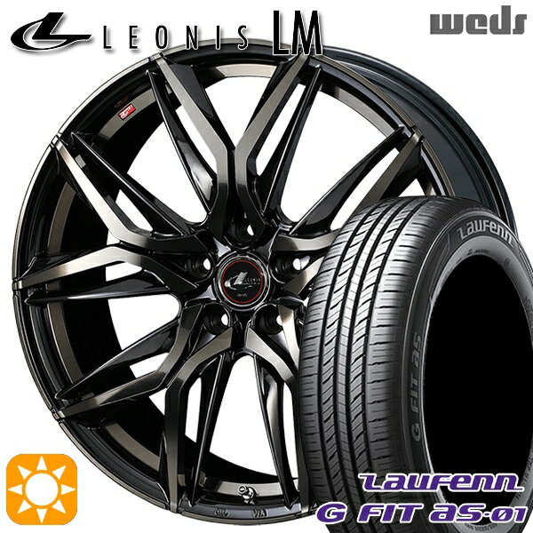 【取付対象】185/65R15 88H ラウフェン G FIT as-01 LH42 Weds レオニス LM PBMC/TI (パールブラック ミラーカット/チタントップ) 15インチ 6.0J 5H100 サマータイヤホイールセット