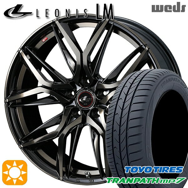 【取付対象】215/60R16 95H トーヨー トランパス mp7 Weds レオニス LM PBMC/TI (パールブラック ミラーカット/チタントップ) 16インチ 6.5J 5H114.3 サマータイヤホイールセット