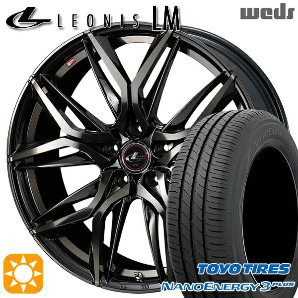 【取付対象】ヴェゼル オデッセイ 215/60R16 95H トーヨー ナノエナジー3プラス Weds レオニス LM PBMC/TI (パールブラック ミラーカット/チタントップ) 16インチ 6.5J 5H114.3 サマータイヤホイールセット