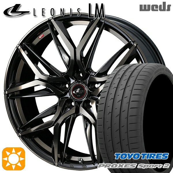 【取付対象】225/45R18 95Y XL トーヨー プロクセススポーツ2 Weds レオニス LM PBMC/TI (パールブラック ミラーカット/チタントップ) 18インチ 7.0J 5H114.3 サマータイヤホイールセット