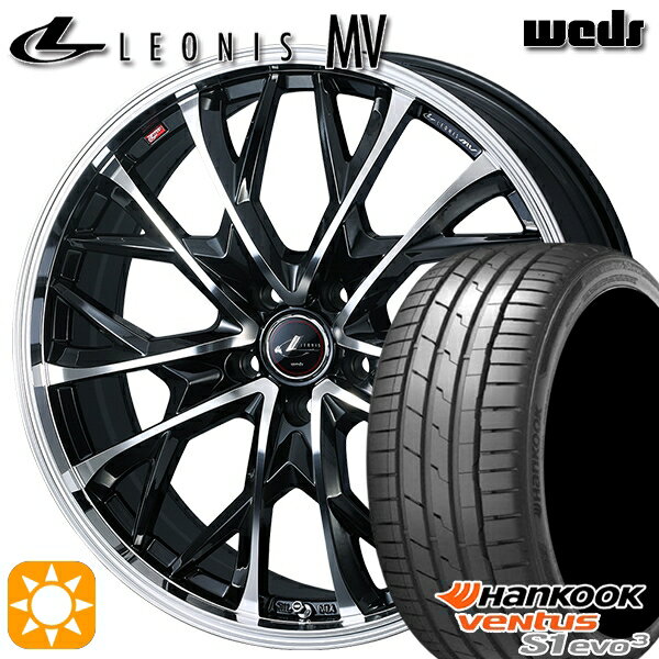 【取付対象】245/35R20 95Y XL ハンコック veNtus S1 evo3 K127 Weds レオニス MV PBMC (パールブラック/ミラーカット) 120インチ 8.0J 5H114.3 サマータイヤホイールセット
