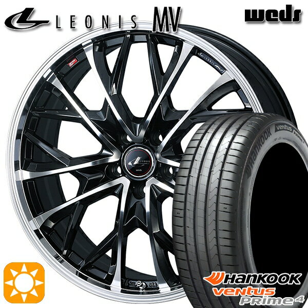 【取付対象】205/55R16 94V XL ハンコック veNtus PRime4 K135 Weds レオニス MV PBMC (パールブラック/ミラーカット) 16インチ 6.5J 5H114.3 サマータイヤホイールセット