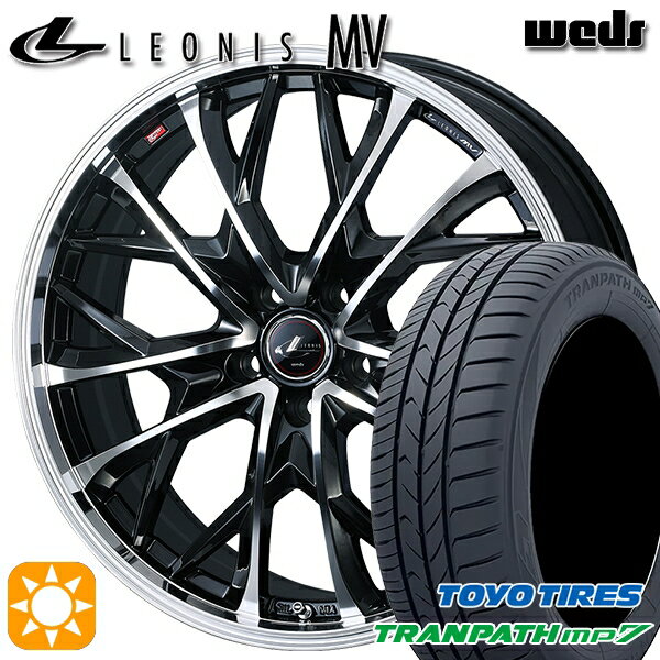 【取付対象】215/60R16 95H トーヨー トランパス mp7 Weds レオニス MV PBMC (パールブラック/ミラーカット) 16インチ 6.5J 5H114.3 サマータイヤホイールセット