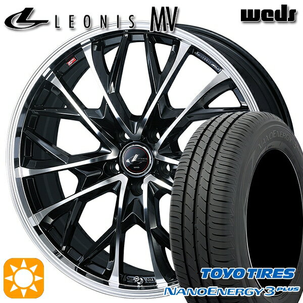【取付対象】215/60R16 95H トーヨー ナノエナジー3プラス Weds レオニス MV PBMC (パールブラック/ミラーカット) 16インチ 6.5J 5H114.3 サマータイヤホイールセット