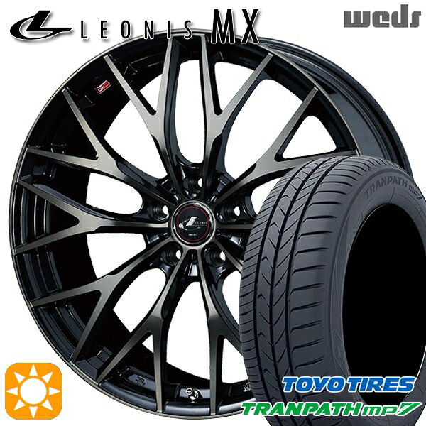 【取付対象】215/60R16 95H トーヨー トランパス mp7 Weds レオニス MX PBMC/TI (パールブラック ミラーカット/チタントップ) 16インチ 6.5J 5H114.3 サマータイヤホイールセット