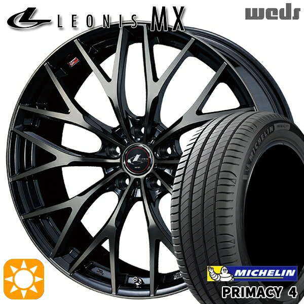 【取付対象】205/60R16 96W XL ミシュラン プライマシー4 Weds レオニス MX PBMC/TI (パールブラック ミラーカット/チタントップ) 16インチ 6.5J 5H114.3 サマータイヤホイールセット