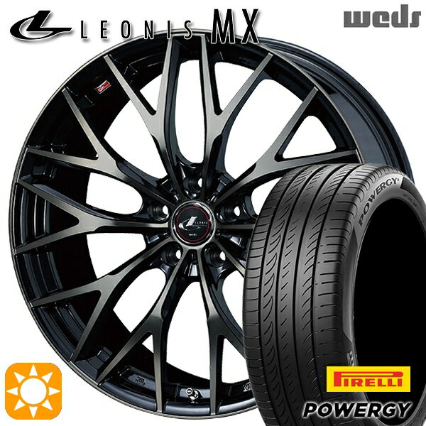 【取付対象】245/35R20 95W XL ピレリ パワジー Weds レオニス MX PBMC/TI (パールブラック ミラーカット/チタントップ) 20インチ 8.5J 5H114.3 サマータイヤホイールセット