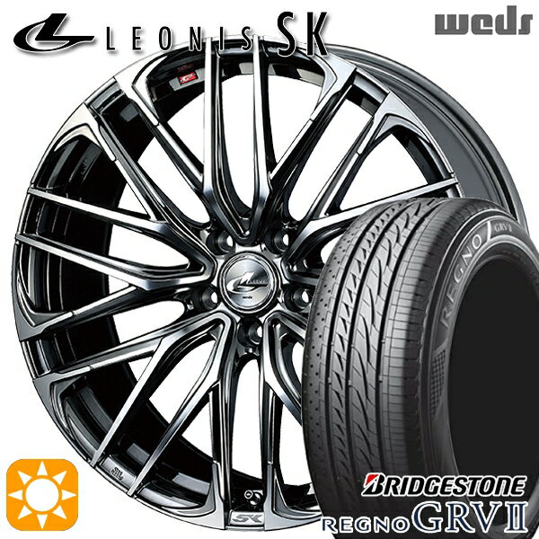 【取付対象】アイシス ノア 215/45R17 91W XL ブリヂストン レグノ GRV2 Weds レオニス SK BMCMC (ブラックメタルコート ミラーカット) 17インチ 7.0J 5H114.3 サマータイヤホイールセット