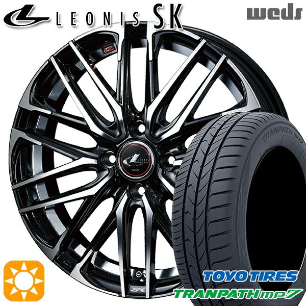 【取付対象】205/60R16 96H XL トーヨー トランパス mp7 Weds レオニス SK PBMC (パールブラック ミラーカット) 16インチ 6.0J 4H100 サマータイヤホイールセット