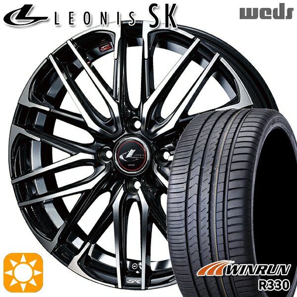 【取付対象】195/40R17 81W XL ウィンラン R330 Weds レオニス SK PBMC (パールブラック ミラーカット) 17インチ 6.5J 4H100 サマータイヤホイールセット