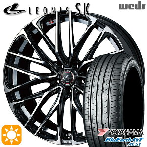 【取付対象】セレナ 215/40R18 89W XL ヨコハマ ブルーアースGT AE51 Weds レオニス SK PBMC (パールブラック ミラーカット) 18インチ 7.0J 5H114.3 サマータイヤホイールセット