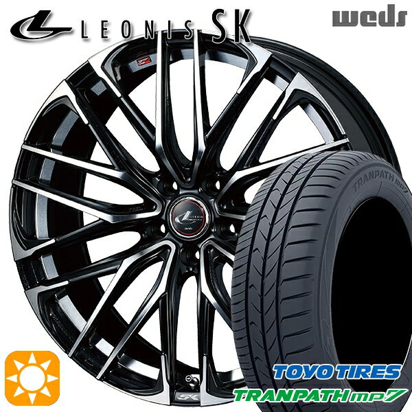 【取付対象】215/60R16 95H トーヨー トランパス mp7 Weds レオニス SK PBMC (パールブラック ミラーカット) 16インチ 6.5J 5H114.3 サマータイヤホイールセット