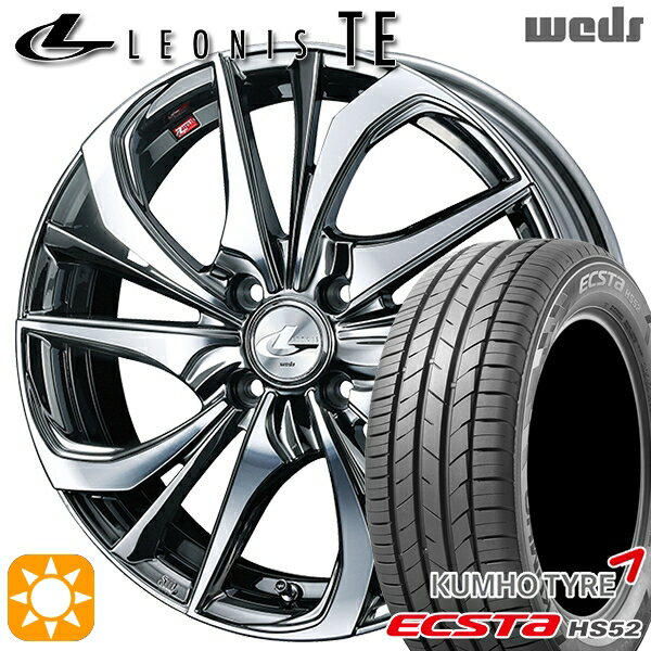【取付対象】195/45R16 84V XL クムホ エクスタ HS52 Weds レオニス TE BMCMC (ブラックメタルコート/ミラーカット) 16インチ 6.0J 4H100 サマータイヤホイールセット